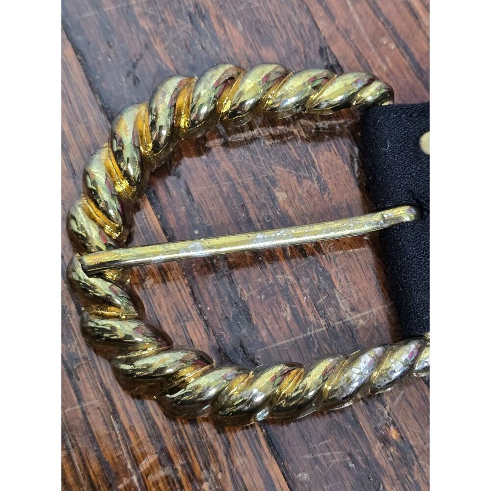 Vintage Black Chunky Bronze Belt - Picture 13 of 14